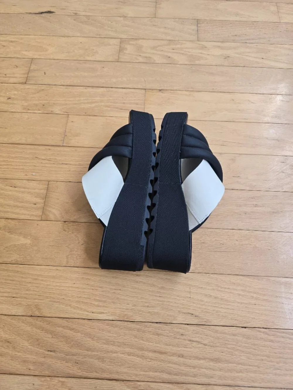 Sorel | Cameron Flatform Puff 'Black Sea Salt' platform sandals | WMS 9.5 - Picture 8 of 10